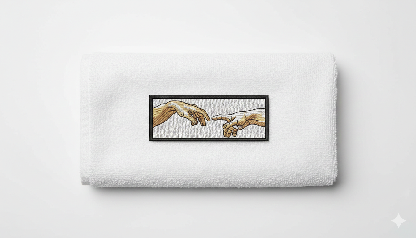 Creation of Adam Embroidery Design, Michelangelo Hands (Digital Download)
