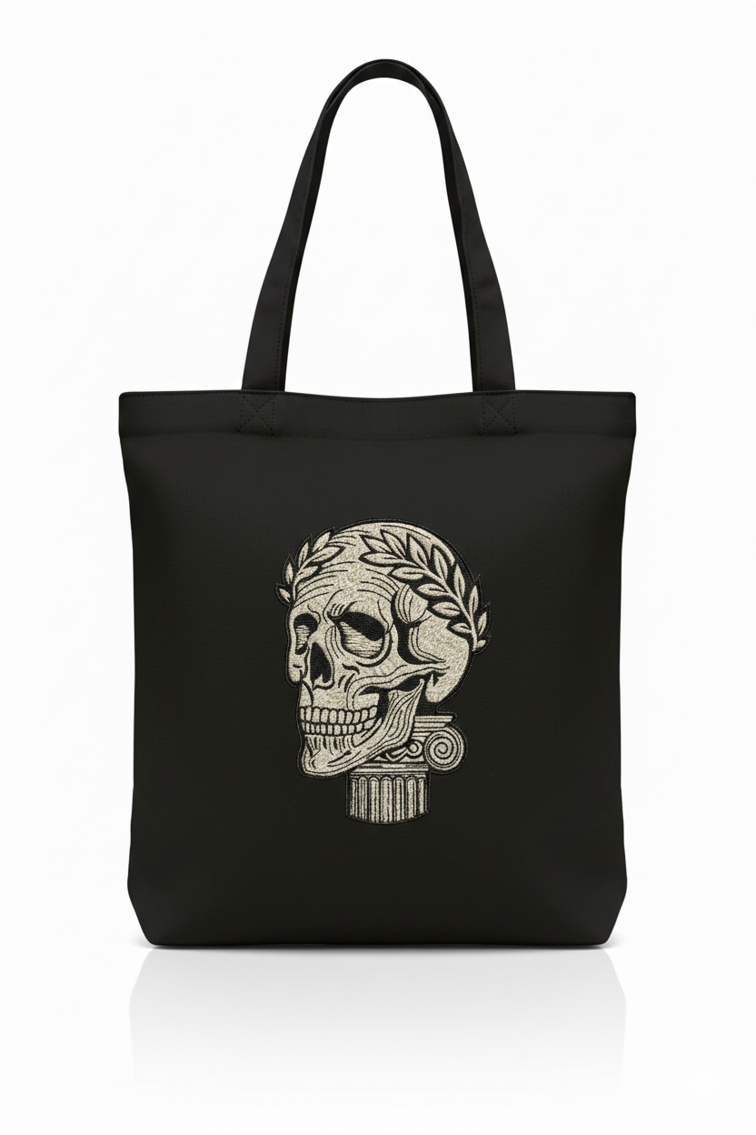 Skull and Ionic Pillar Embroidery Design – Dark Academia File (8 Sizes and Formats)