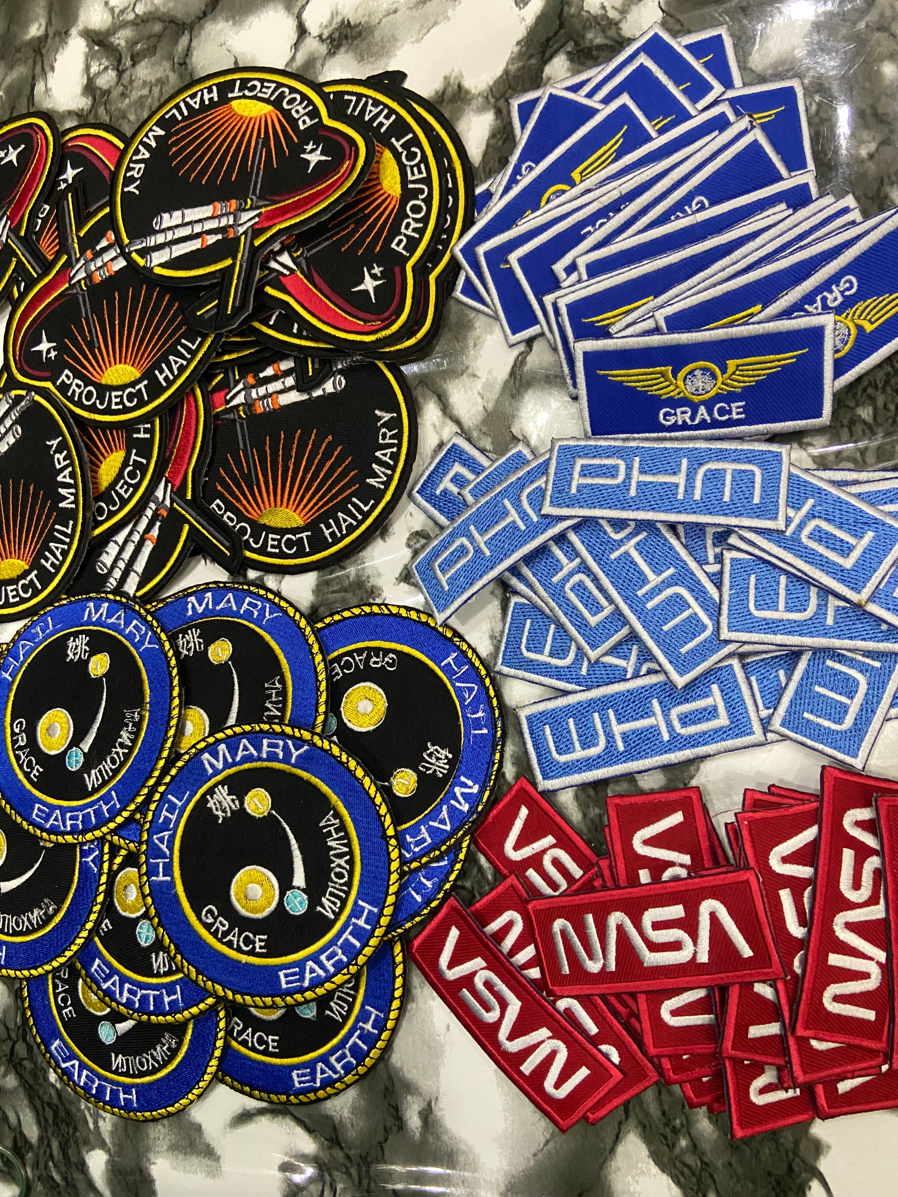 Hail Mary Embroidered Patch Set | 3-Piece Football & Pop Culture Badge Collection | Iron-On Sew-On Graphic Applique Set