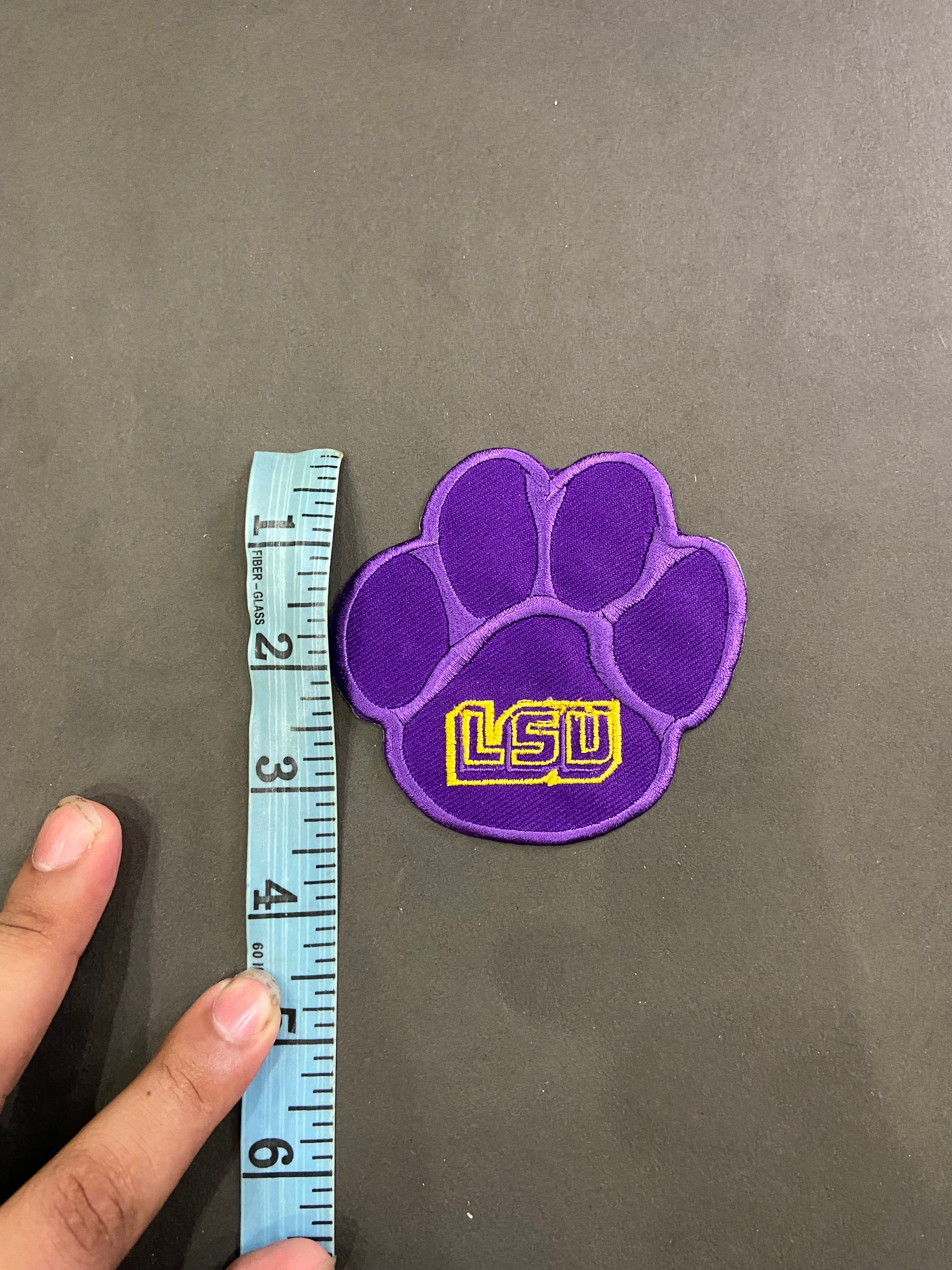 LSU Tigers Purple and Gold Patch Collection | Large Back Patch, Mini Tiger, Tiger Paw Print, Metallic Gold SEC Patch | Iron On Sew On