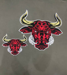 Raging Bull Embroidered Patch – Fierce Bull Head Applique