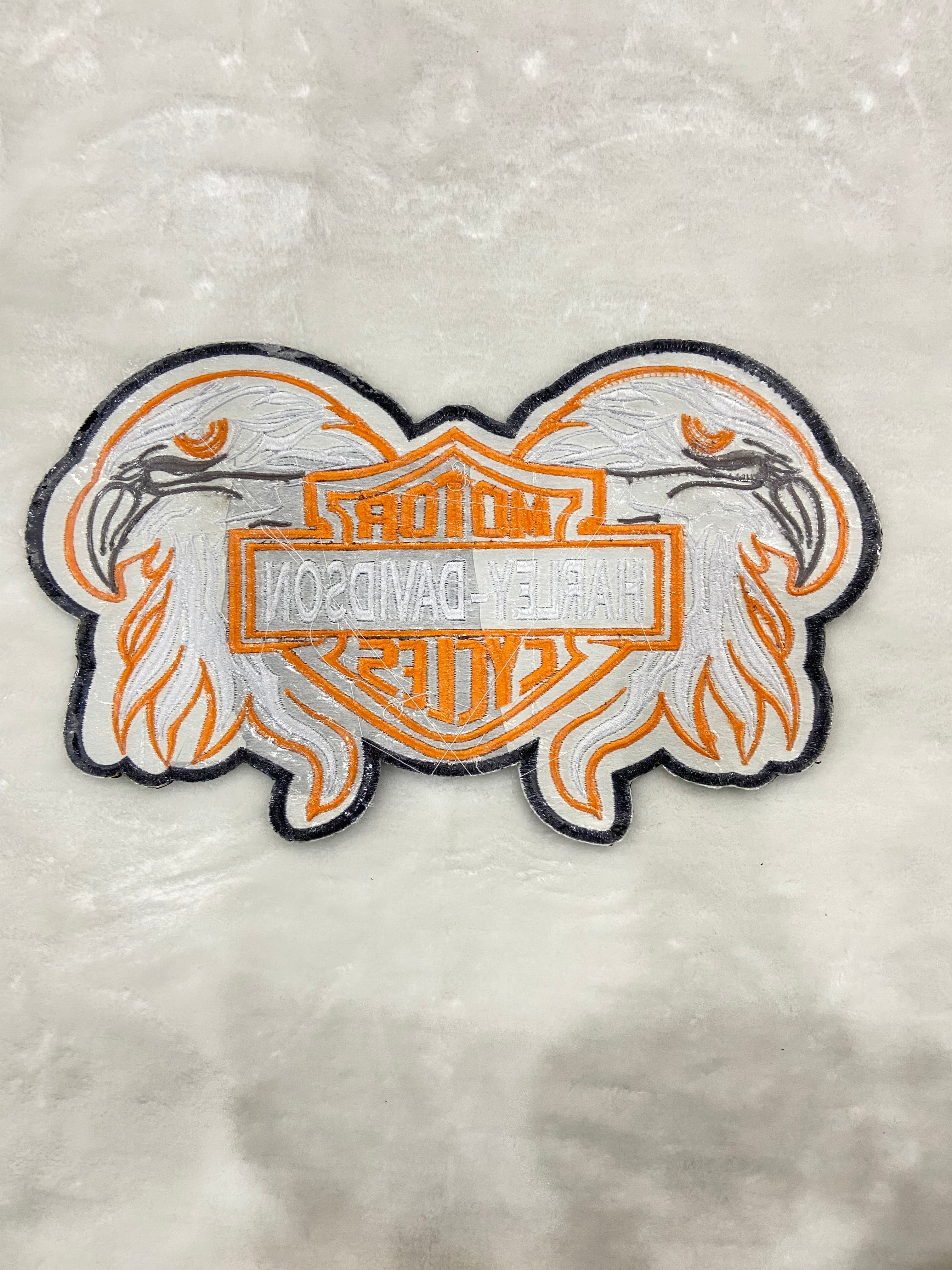 Double Eagle Harley-Davidson Embroidered Patch | Large 12-Inch Biker Vest Back Badge