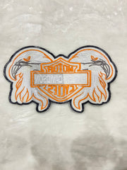 Double Eagle Harley-Davidson Embroidered Patch | Large 12-Inch Biker Vest Back Badge