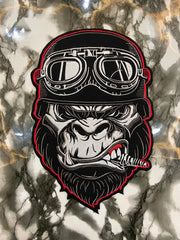 Biker Gorilla Piston Large Back Patch – Aggressive Free Rider Custom Applique