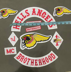 Hells Angels MC Style Embroidery Patch Set – Complete Biker Vest Collection