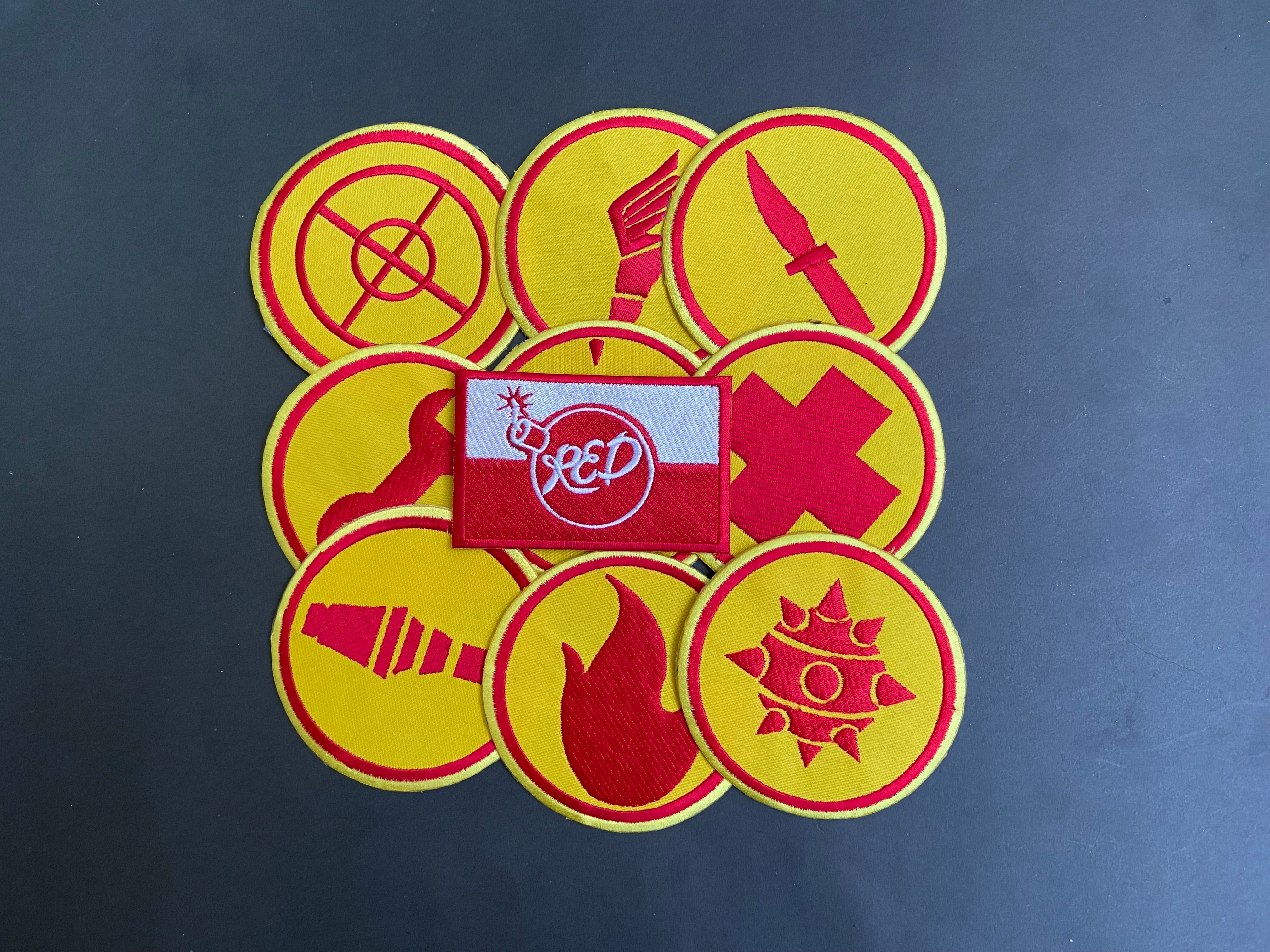 Team Fortress 2 RED Uniform Set Patches Embroidery Iron On Sew Badge DIY Prop Costume TF2 Pyro Soldier Spy Scout Medic Engineer Heavy Sniper