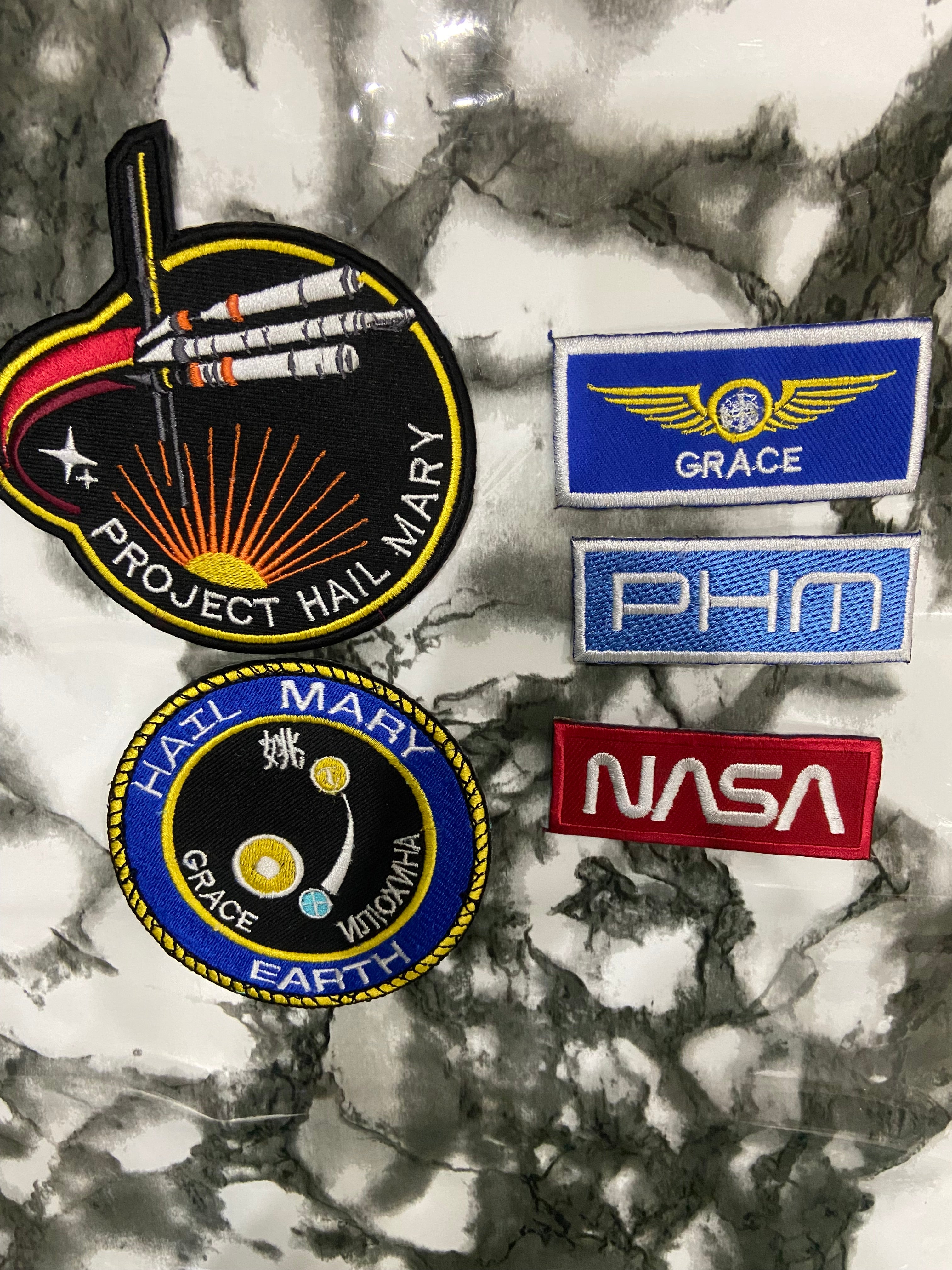 Hail Mary Embroidered Patch Set | 3-Piece Football & Pop Culture Badge Collection | Iron-On Sew-On Graphic Applique Set
