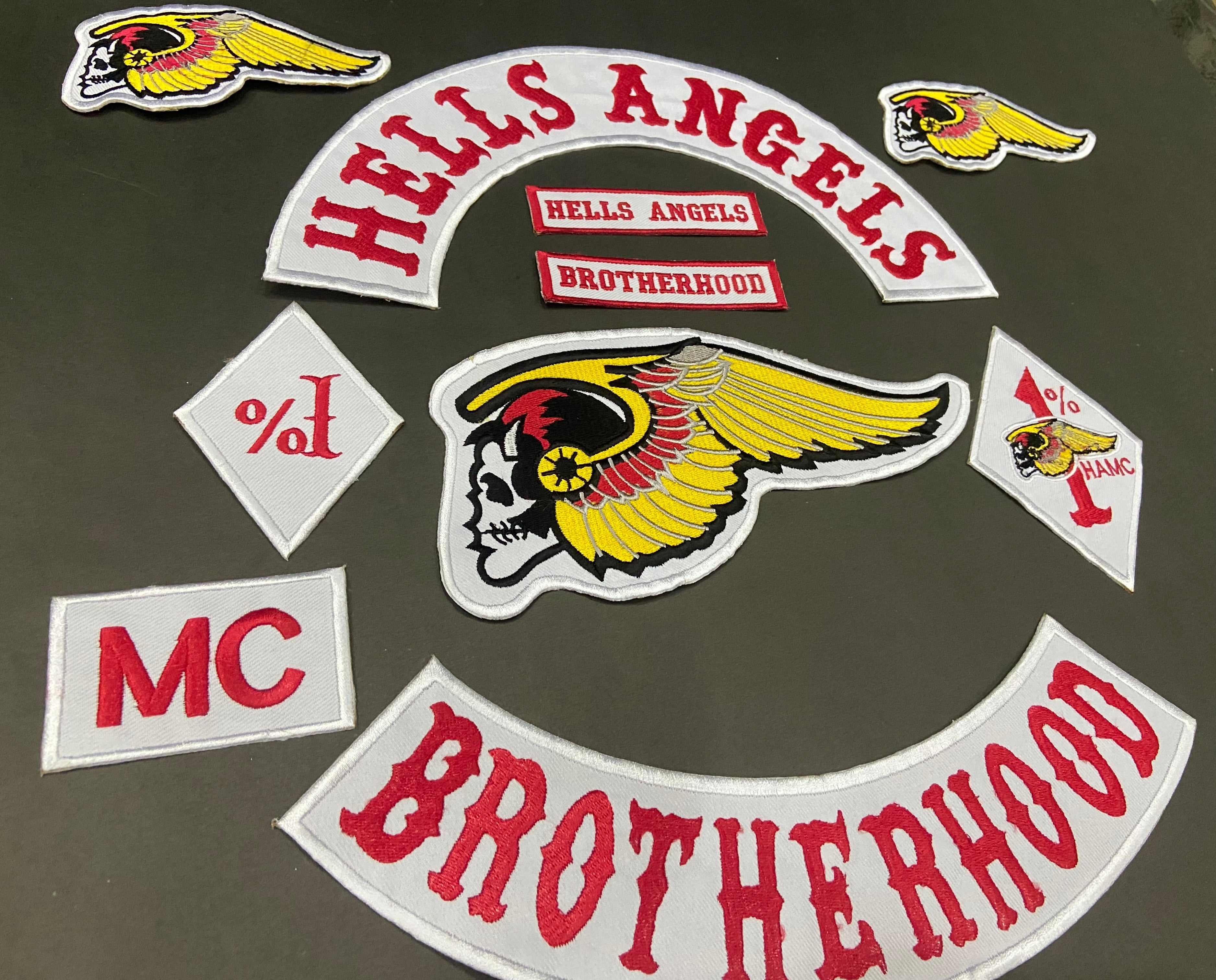 Hells Angels MC Style Embroidery Patch Set – Complete Biker Vest Collection