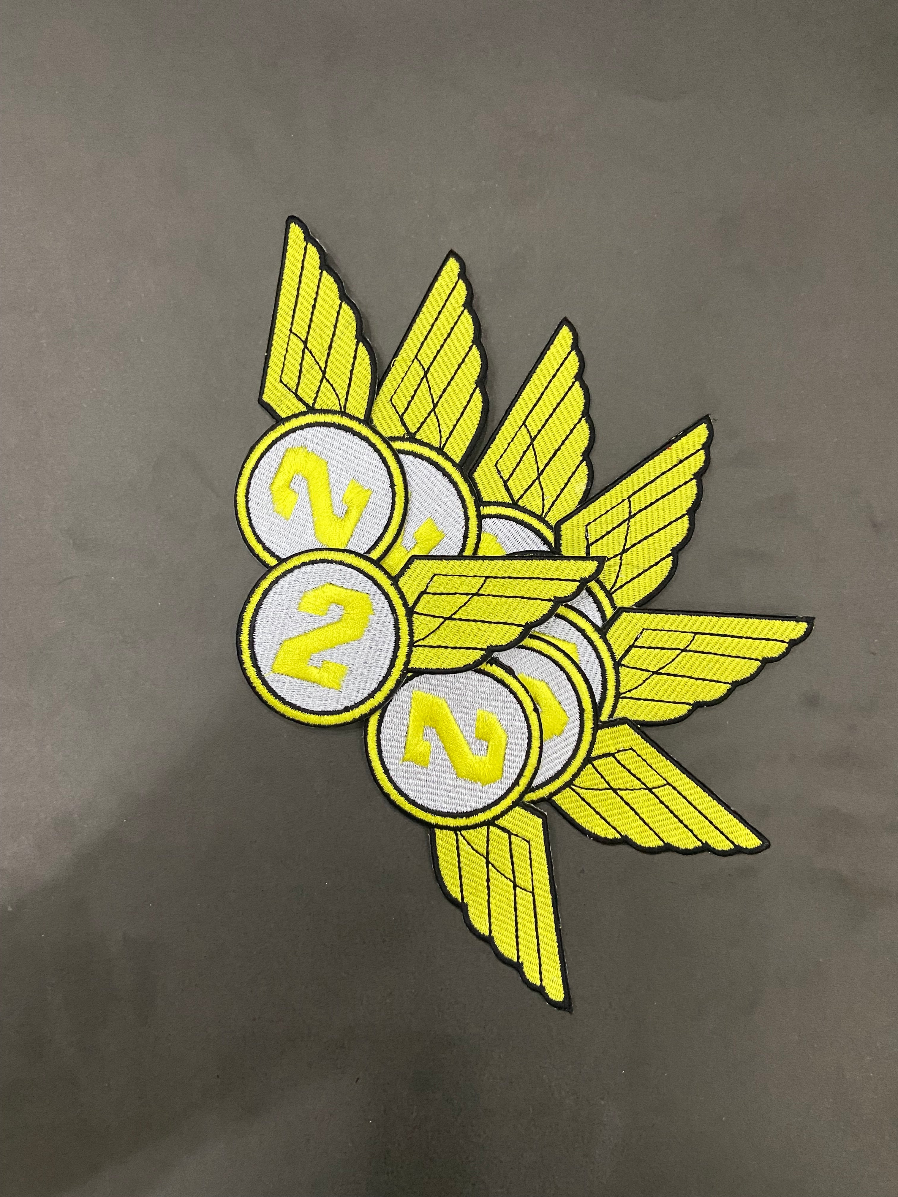 2 Biker Winged Embroidered Patch | Motorcycle Riding Badge