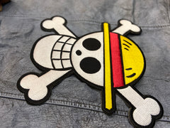 Straw Hat Pirates Patch: Anime Skull & Crossbones - Iron-on or Sew-on