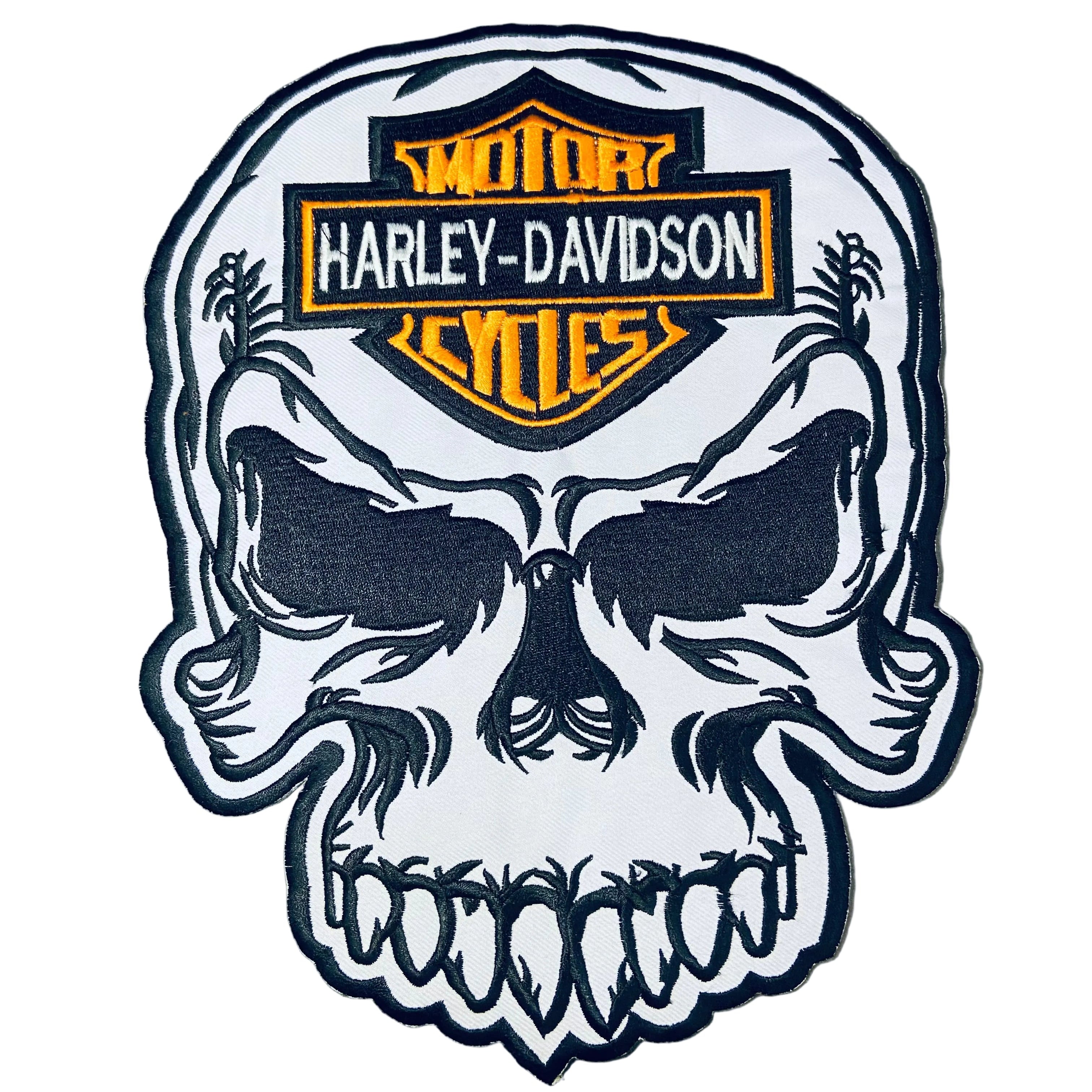 Skull Harley-Davidson High-Density Embroidery | 10-Inch Custom Jacket Back Patch
