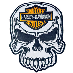 Skull Harley-Davidson High-Density Embroidery | 10-Inch Custom Jacket Back Patch