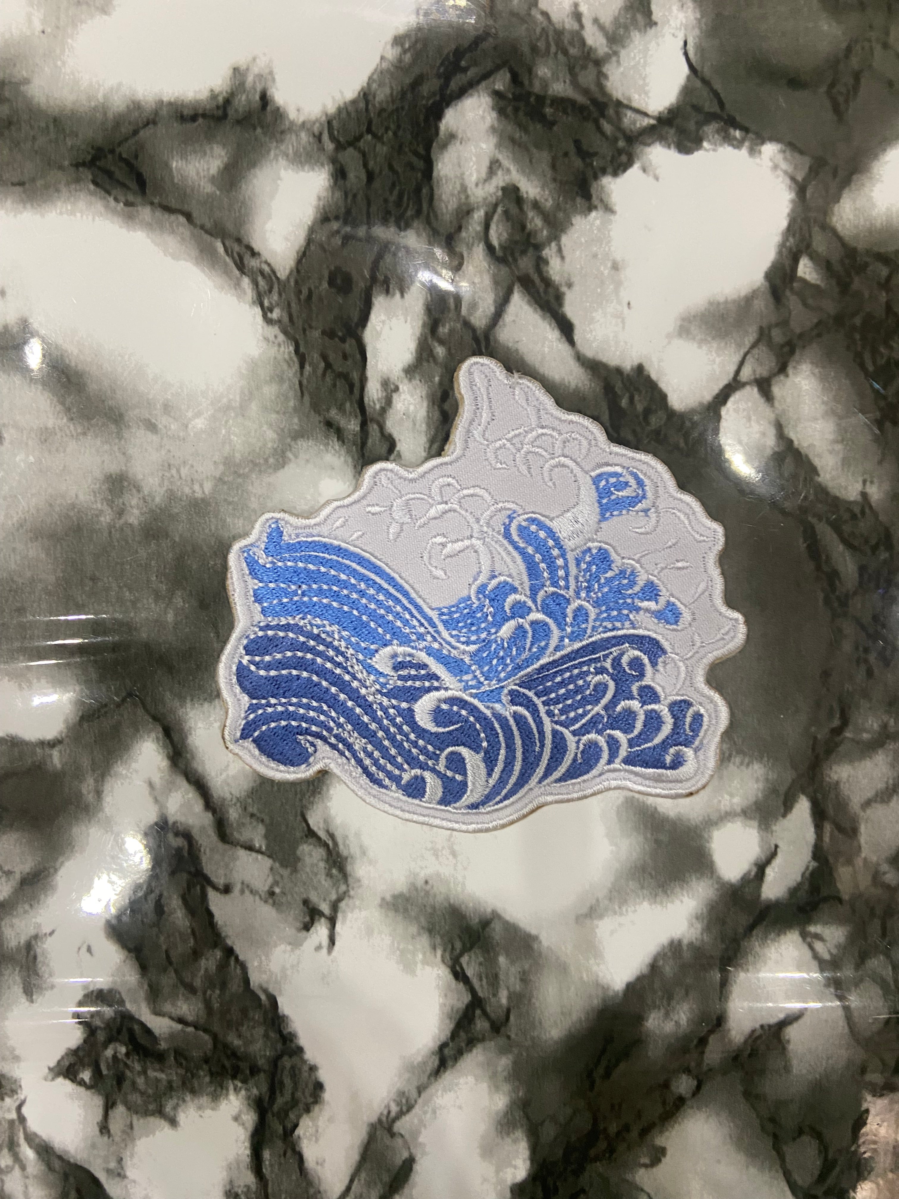 Ocean Wave Embroidered Patch – Great Wave Streetwear Iron-On Badge