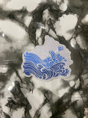 Ocean Wave Embroidered Patch – Great Wave Streetwear Iron-On Badge