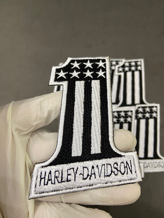 Harley-Davidson #1 American Flag Patch | 4-Inch Patriotic Number One Embroidered Biker Badge
