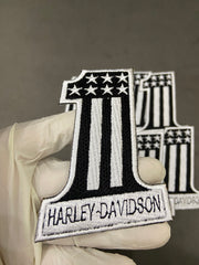 Harley-Davidson #1 American Flag Patch | 4-Inch Patriotic Number One Embroidered Biker Badge