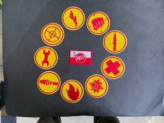 Team Fortress 2 RED Uniform Set Patches Embroidery Iron On Sew Badge DIY Prop Costume TF2 Pyro Soldier Spy Scout Medic Engineer Heavy Sniper