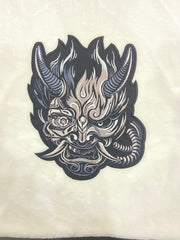 Cyberpunk Patch - Large 12 inch Oni Back Patch - Embroidered Cyberpunk Patches for JacketsCyberpunk patch, Oni patch, back patch,  battle jacket patch, Cyberpunk patches