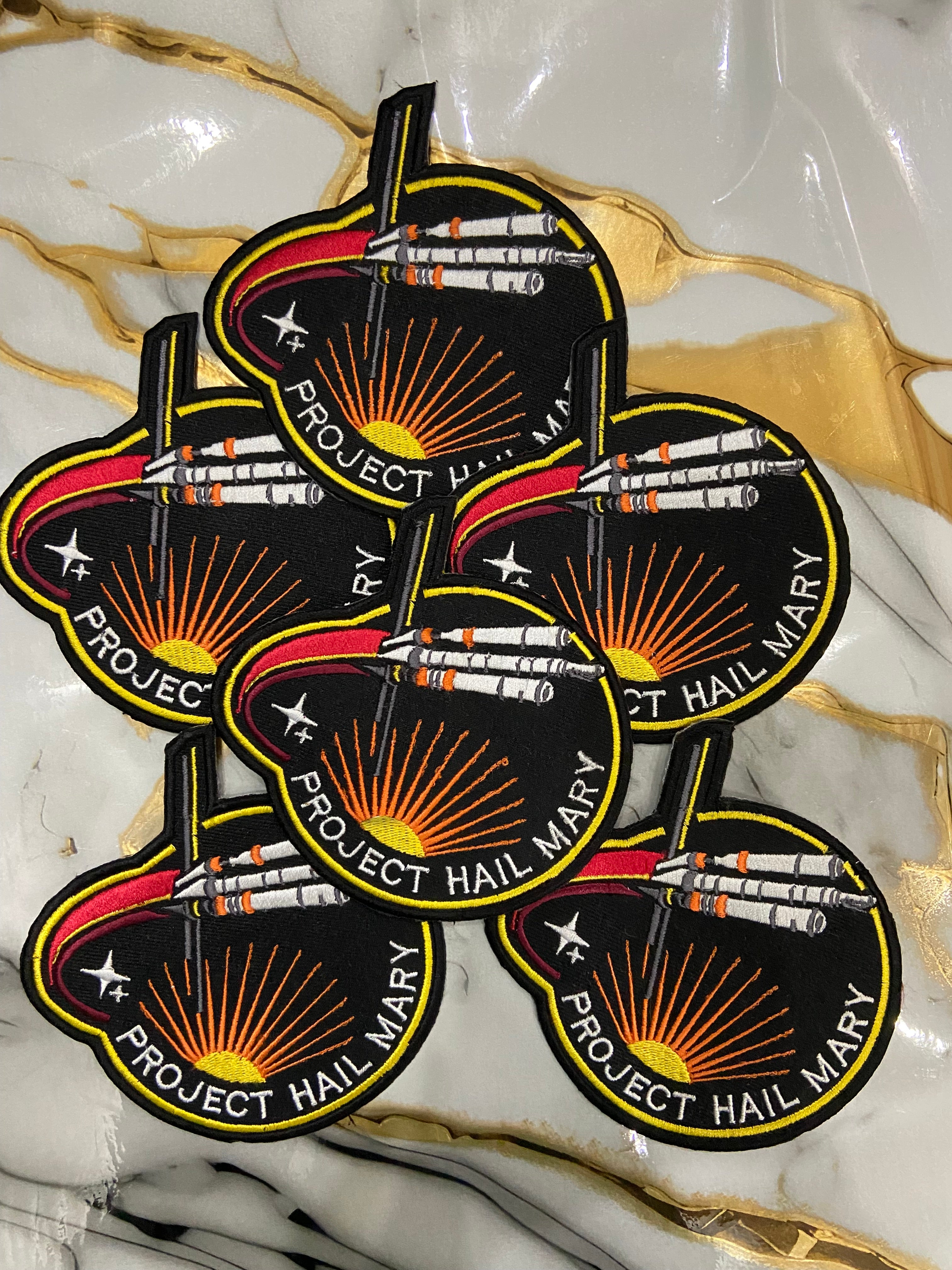 Hail Mary Embroidered Patch Set | 3-Piece Football & Pop Culture Badge Collection | Iron-On Sew-On Graphic Applique Set