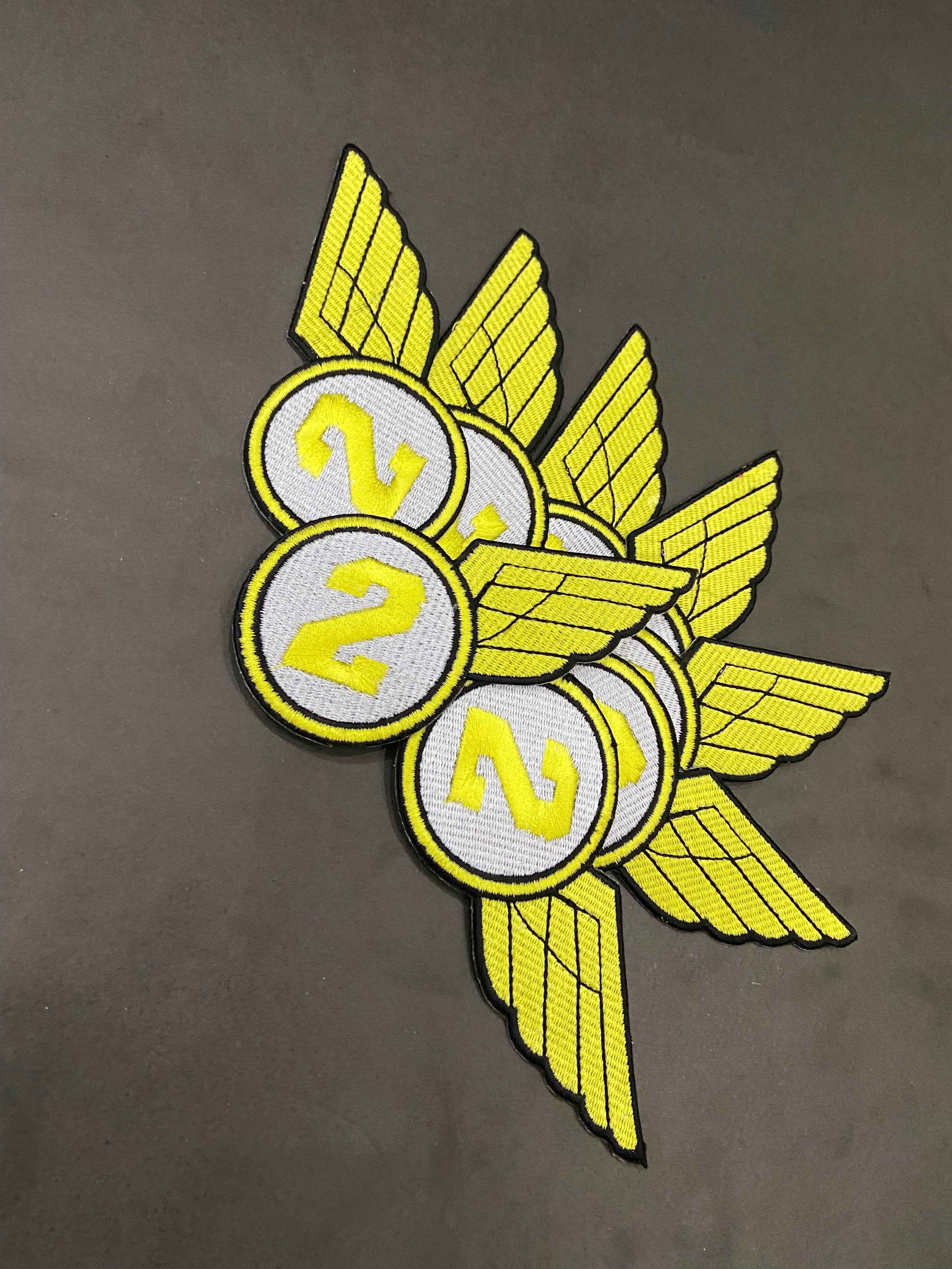 2 Biker Winged Embroidered Patch | Motorcycle Riding Badge