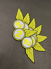 2 Biker Winged Embroidered Patch | Motorcycle Riding Badge