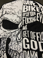 SAVE A BIKER Large Back Embroidered Patch - Guardian Angel Biker Patch: Iron-On Jacket & Vest Applique
