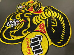 Cobra Kai Karate Kid Patches – Strike Hard No Mercy – Pick Your Size