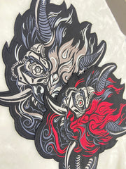 Cyberpunk Patch - Large 12 inch Oni Back Patch - Embroidered Cyberpunk Patches for JacketsCyberpunk patch, Oni patch, back patch,  battle jacket patch, Cyberpunk patches