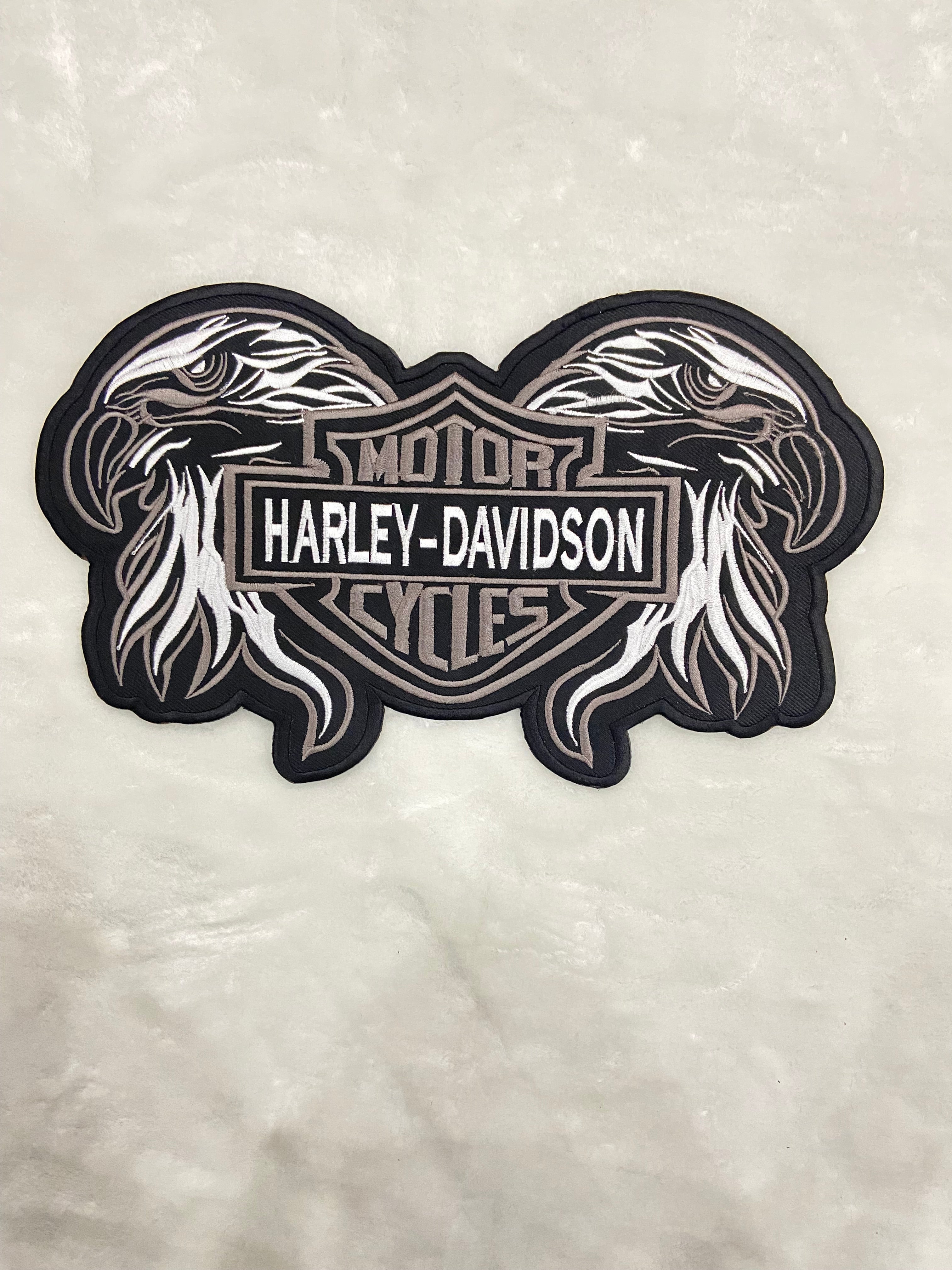 Double Eagle Harley-Davidson Embroidered Patch | Large 12-Inch Biker Vest Back Badge