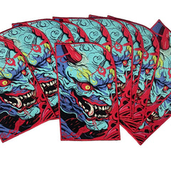 Japenese oni mask, ogre styled kensuke art embroidered back patch for biker jackets and vests