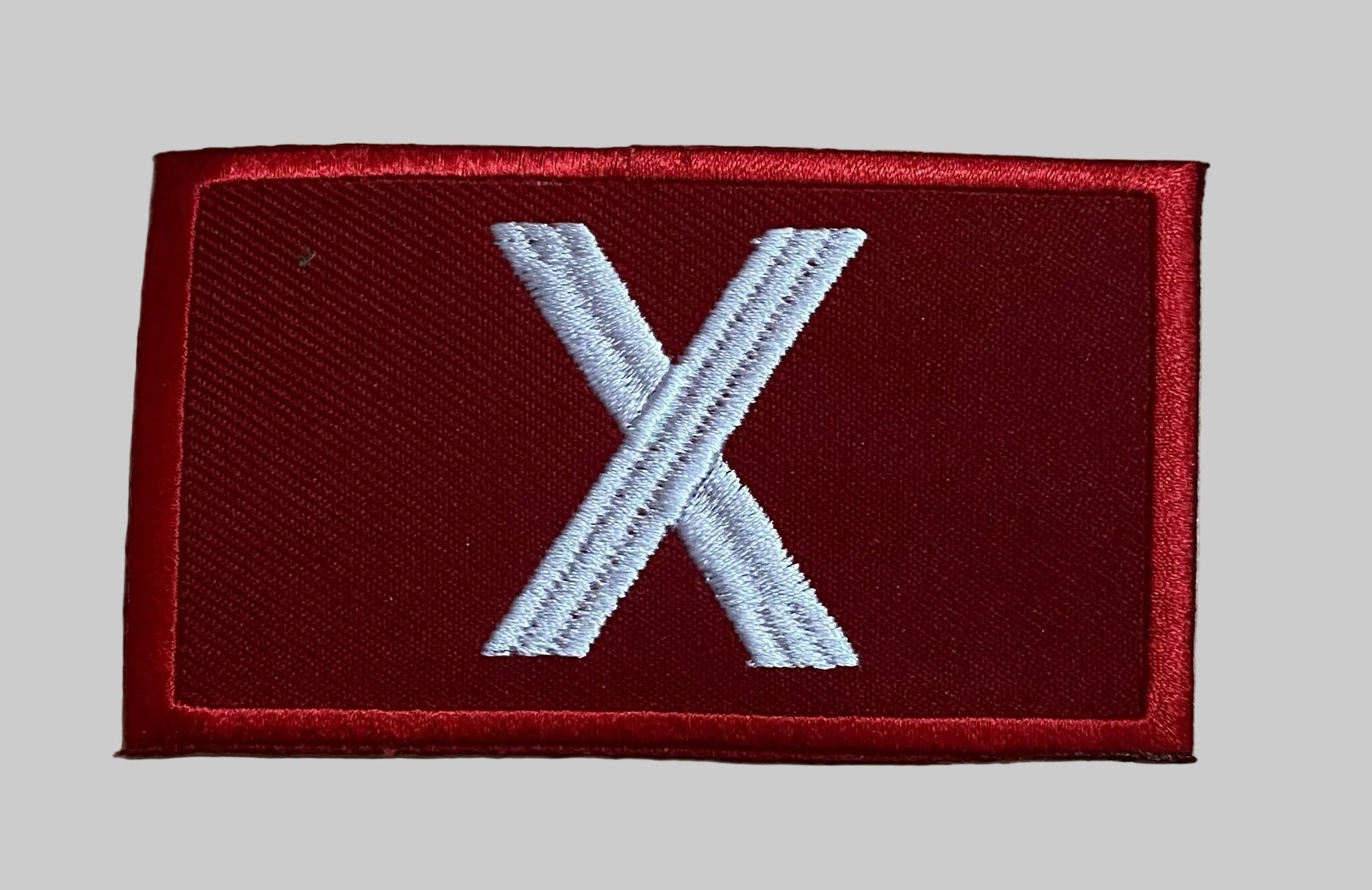 Team Blue & Team Red Embroidered Patches – 4.5" x 2.5" – Iron-On O and X Applique