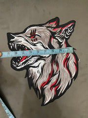 Howling Wolf Embroidery Patch: Large Biker Applique