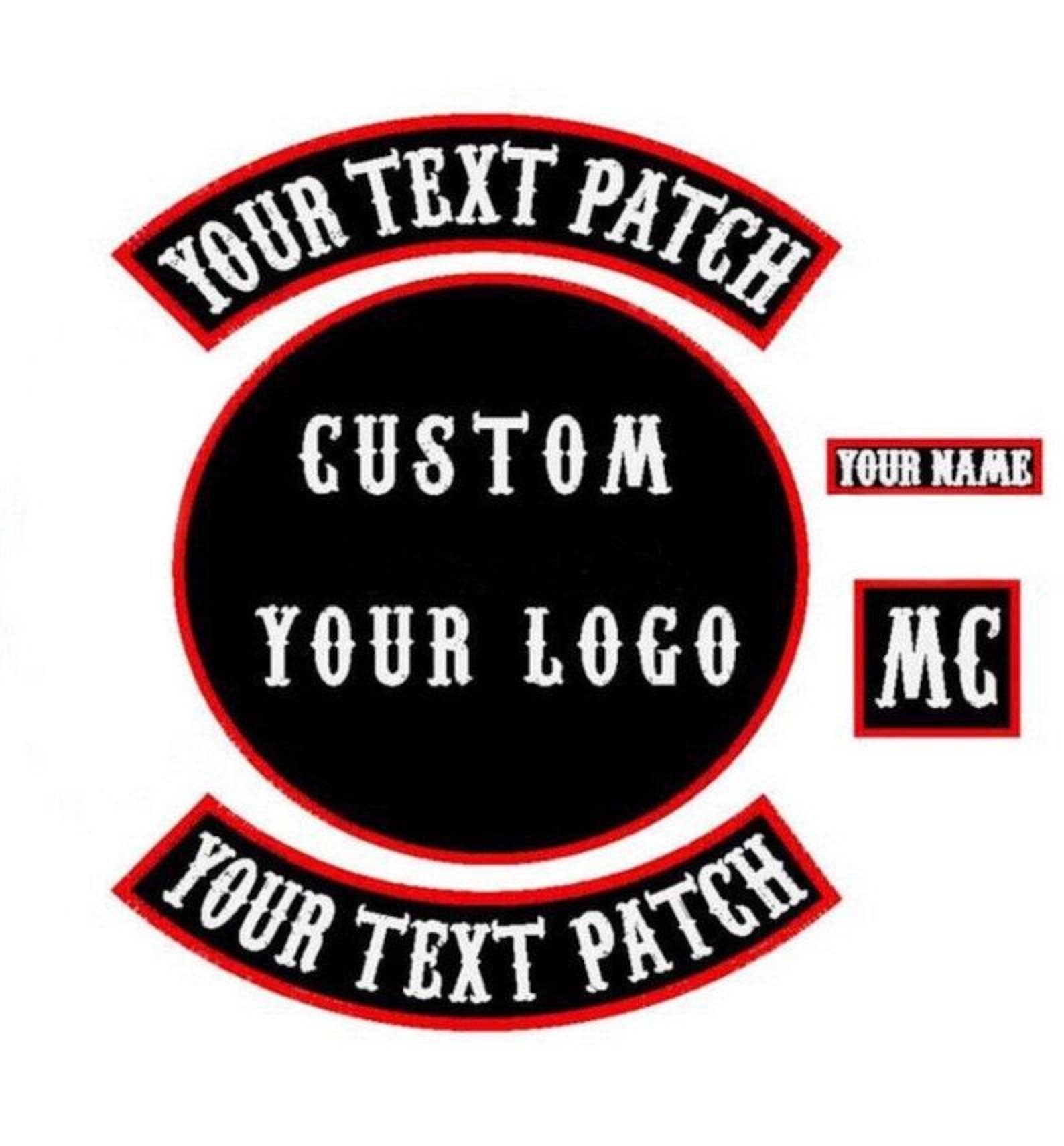 Custom Embroidered Biker Patch Set: Large Motorcycle Jacket Patches, Reflector Patches,custom