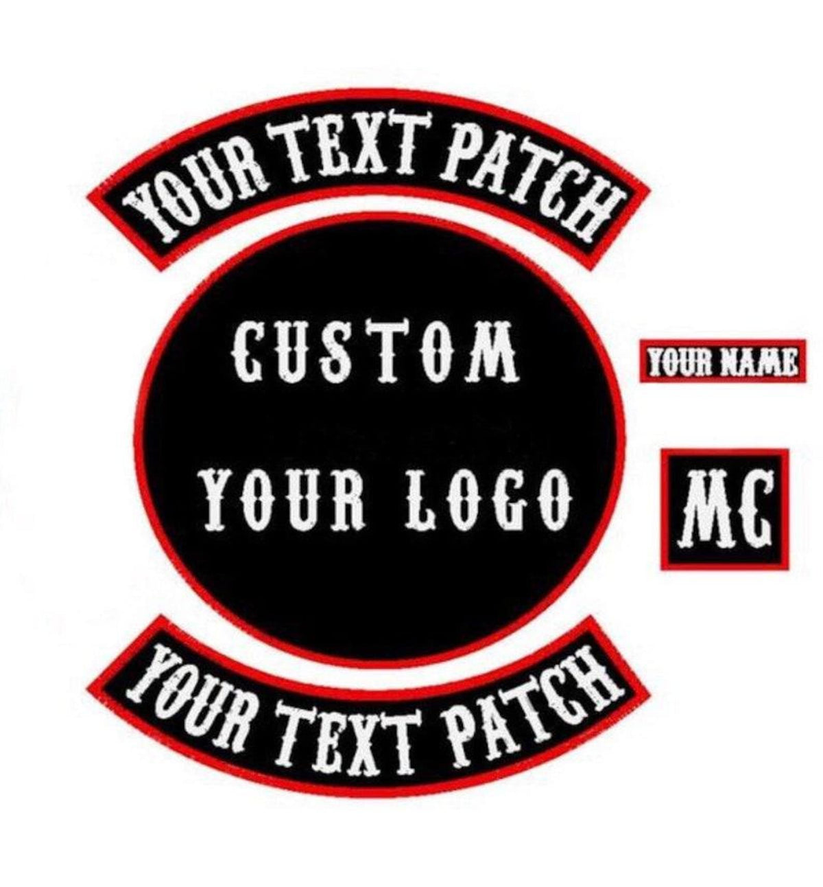 Custom Embroidered Biker Patch Set: Large Motorcycle Jacket Patches, Reflector Patches,custom