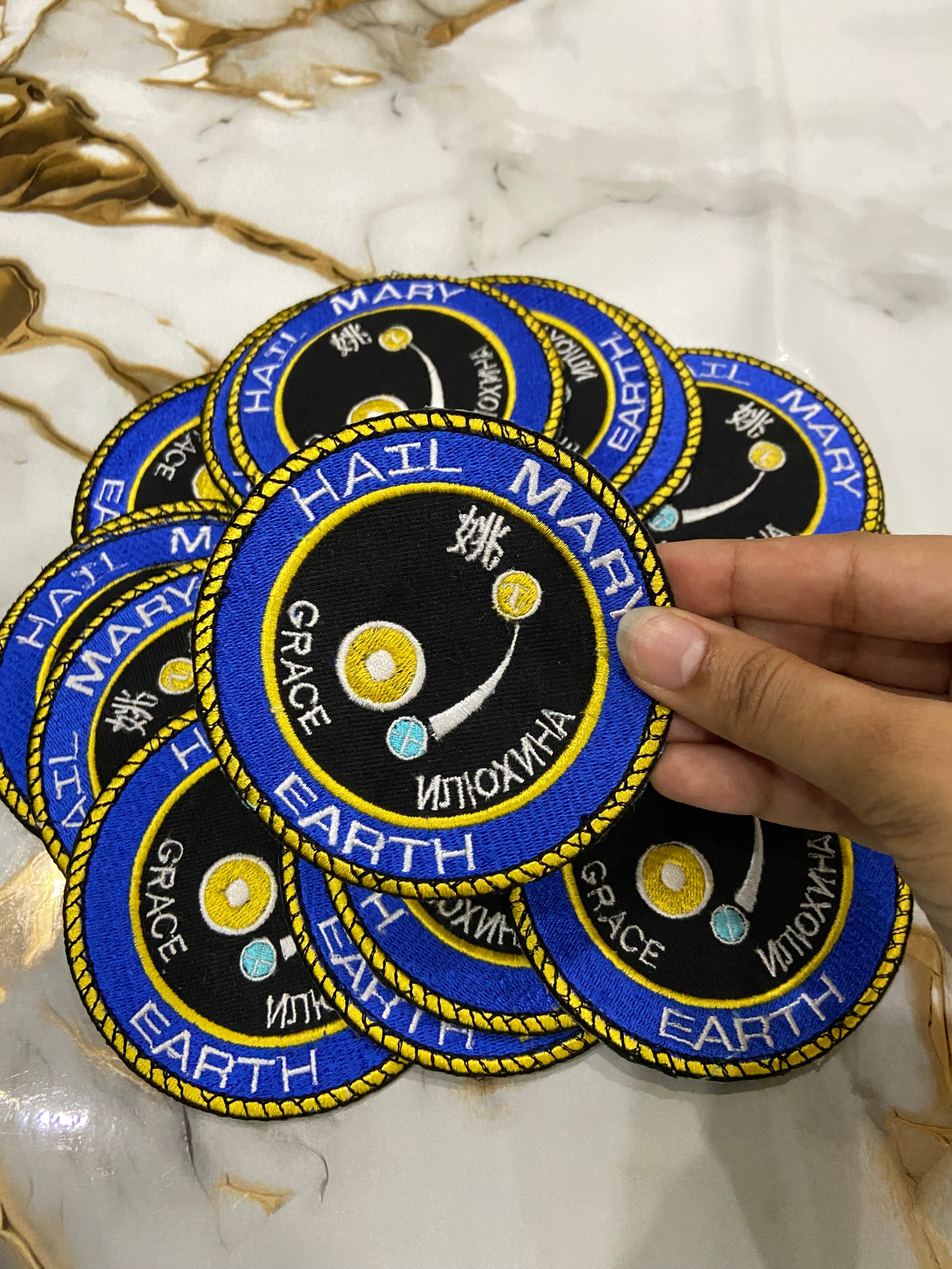 Hail Mary Embroidered Patch Set | 3-Piece Football & Pop Culture Badge Collection | Iron-On Sew-On Graphic Applique Set