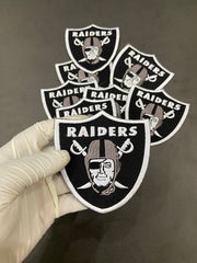 Harley Davidson Raiders Biker Patch - 4 Inch Embroidered Motorcycle Shield - Iron On / Sew On Badge