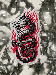 Fire Dragon Embroidered Back Patch – Premium Japanese Style Dragon Applique