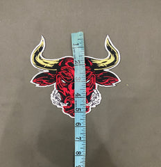 Raging Bull Embroidered Patch – Fierce Bull Head Applique