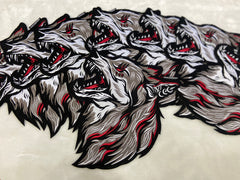 Howling Wolf Embroidery Patch: Large Biker Applique