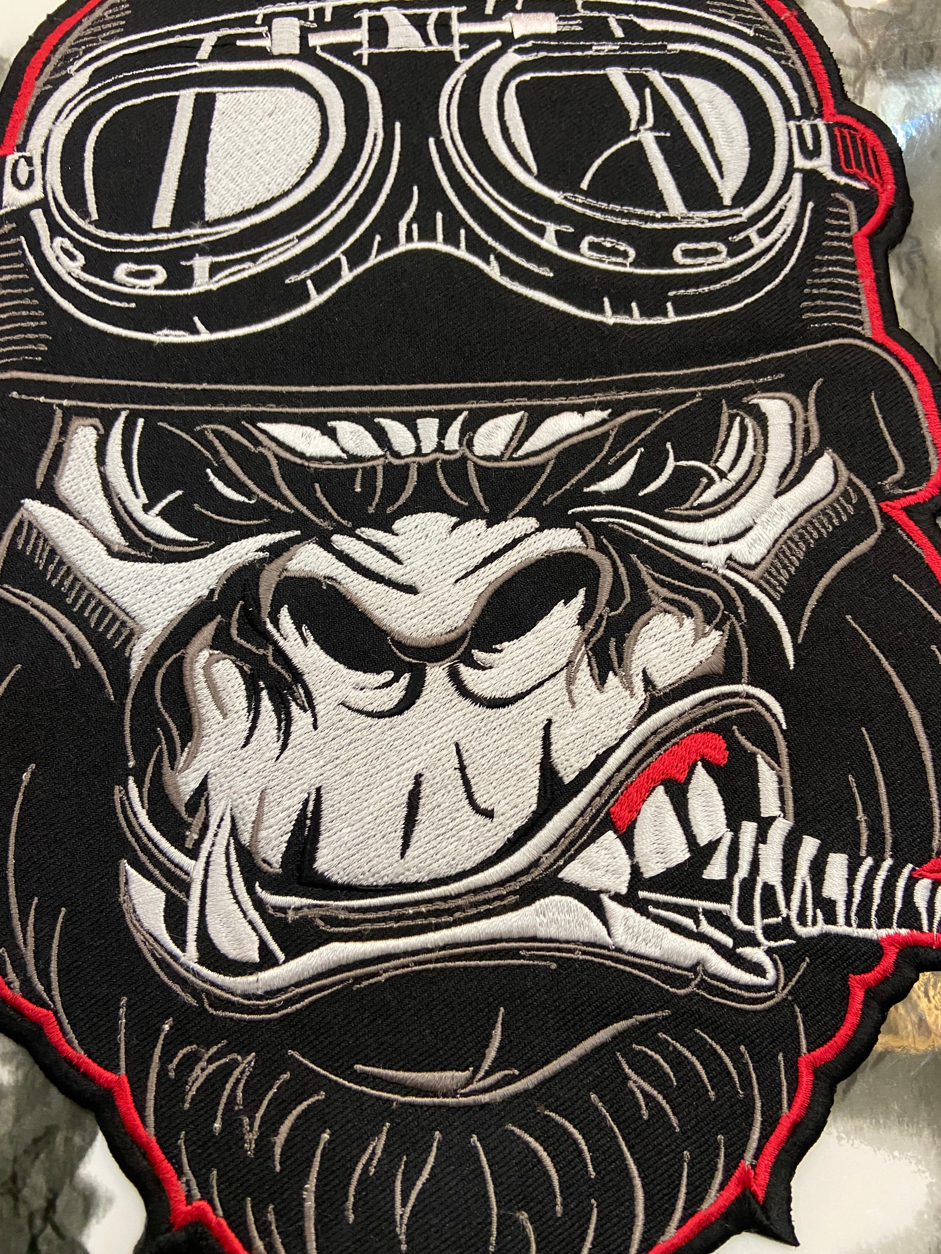 Biker Gorilla Piston Large Back Patch – Aggressive Free Rider Custom Applique