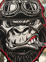 Biker Gorilla Piston Large Back Patch – Aggressive Free Rider Custom Applique