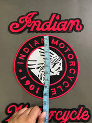 Indian Motorcycle Embroidered Patch Set – Heritage Top & Bottom Rockers with Centerpiece