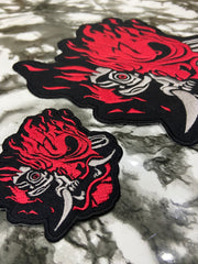 Cyber Demon Samurai Oni Hannya Patch – Futuristic Cyberpunk Streetwear
