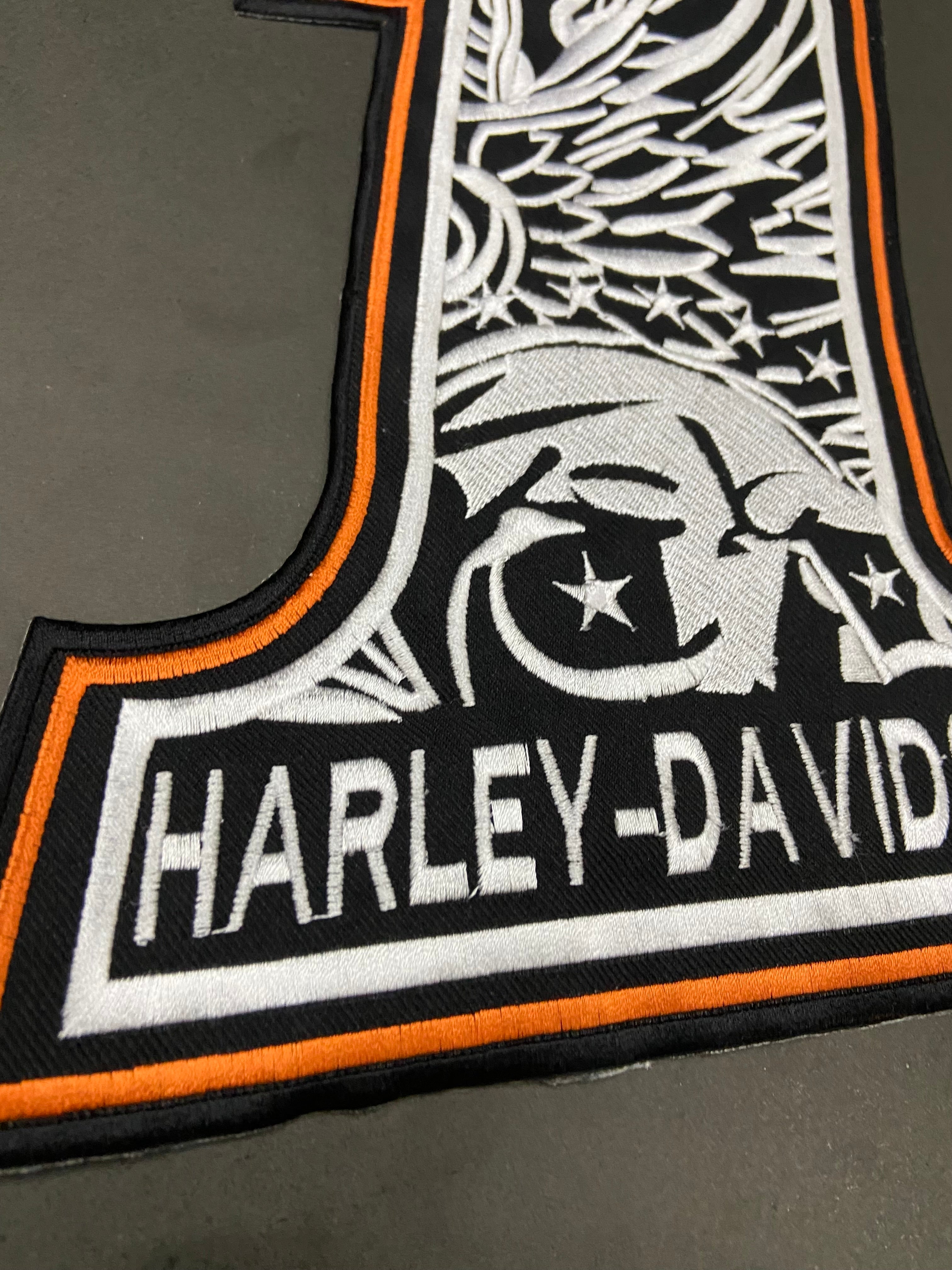 Large 12" H-D Eagle Symbol Patch | Premium Embroidered #1 Back Piece