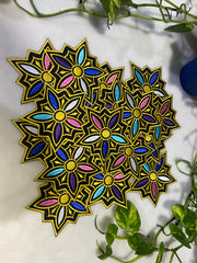 Mouthwashing Jimmy Cosplay, Captain Curly Patch, Shoulder Star Patches, Tulpar Crew Insignia, Mouthwashing Cosplay Stars, Jumpsuit Rank Emblem, Jimmy Jumpsuit Patches, Indie Horror Cosplay, Video Game Iron On, Yellow Star Patches, Gold Star Embroidery, Flight Suit Star Patch, Space Captain Cosplay, Cosplay Rank Stars, Mouthwashing Game Merch, Sci Fi Uniform Patch