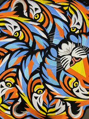 Vibrant Tiger Face Embroidery Patch: Iron-On or Sew-On Animal Applique
