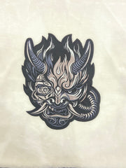 Cyberpunk Patch - Large 12 inch Oni Back Patch - Embroidered Cyberpunk Patches for JacketsCyberpunk patch, Oni patch, back patch,  battle jacket patch, Cyberpunk patches