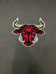 Raging Bull Embroidered Patch – Fierce Bull Head Applique