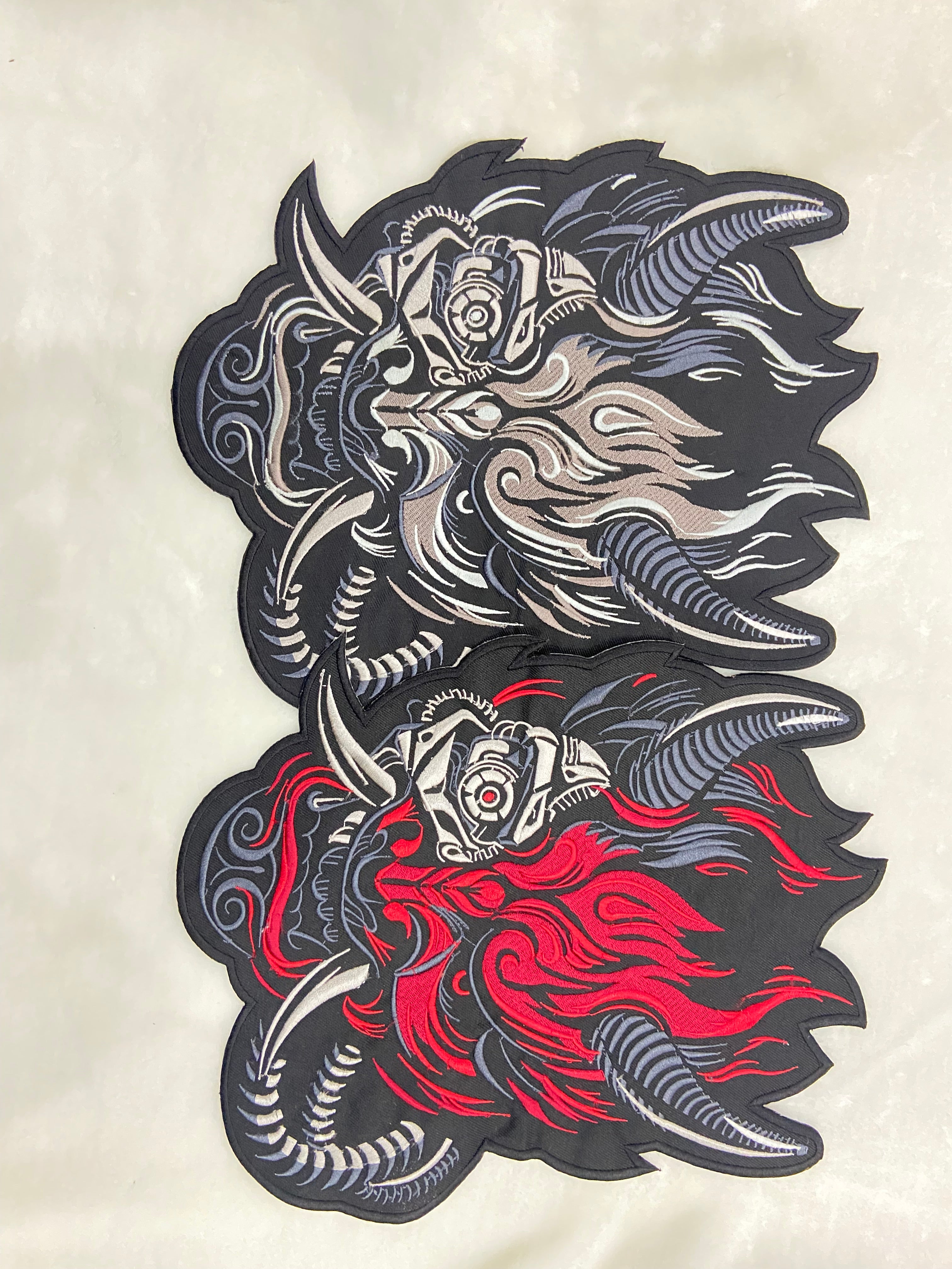 Cyberpunk Patch - Large 12 inch Oni Back Patch - Embroidered Cyberpunk Patches for JacketsCyberpunk patch, Oni patch, back patch,  battle jacket patch, Cyberpunk patches