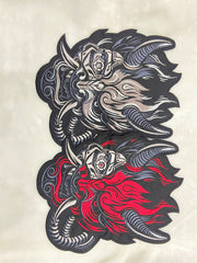 Cyberpunk Patch - Large 12 inch Oni Back Patch - Embroidered Cyberpunk Patches for JacketsCyberpunk patch, Oni patch, back patch,  battle jacket patch, Cyberpunk patches